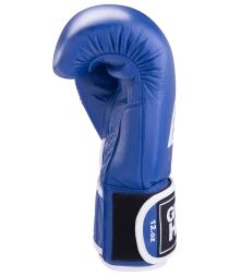 Перчатки боксерские GYM BGG-2018, 10oz, кожа, синие, фото 3