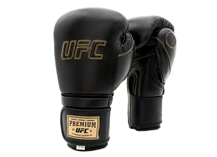 (UFC Премиальные тренировочные перчатки на липучке чёрные - 12 Oz), фото 5