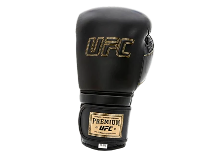 (UFC Премиальные тренировочные перчатки на липучке чёрные - 16 Oz), фото 1