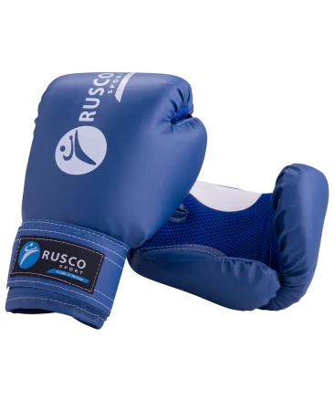 Перчатки боксерские Rusco 10oz, к/з, синие, фото 1