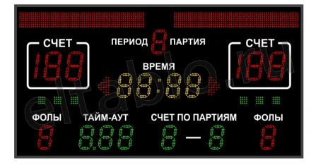 Универсальное спортивное табло ТС-150х4_130х12-8х5х2-4х4х6_РБС-080-64х8х2е, фото 1
