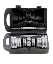 Гантели хромированные BB-501, разборные, в чемодане, 2 шт. по 10 кг