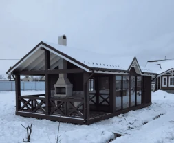 Закрытая беседка ШАЛЕ 2 с барбекю, фото 2