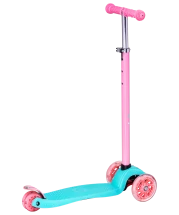Самокат 3-колесный Snappy 3D, 120/80 мм, мятный/розовый