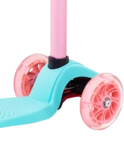Самокат 3-колесный Snappy 3D, 120/80 мм, мятный/розовый