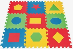 Игровой коврик 9-ти секционный с геометрическими фигурами 33х33 см. х 9 мм. (03-472-T)