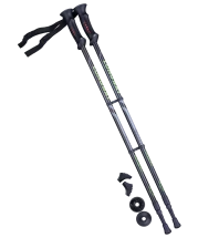 Палки для скандинавской ходьбы Longway, 77-135 см, 2-секционные, чёрный/ярко-зелёный