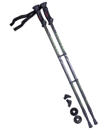 Палки для скандинавской ходьбы Longway, 77-135 см, 2-секционные, чёрный/ярко-зелёный, фото 1