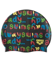Шапочка для плавания Print Jr Log/Black, силикон, 94171 510