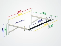 Турник настенный SportElite «Спектр 1» разборный, белый, фото 2