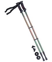 Палки для скандинавской ходьбы Longway, 77-135 см, 2-секционные, тёмно-зеленый/оранжевый