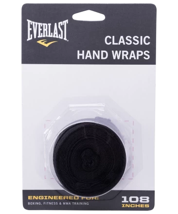 Бинт боксерский Everlast 4465BK, 2.5 м, хлопок, черный, фото 1