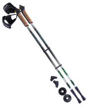 Палки для скандинавской ходьбы Starfall, 77-135 см, 2-секционные, чёрный/белый/ярко-зелёный