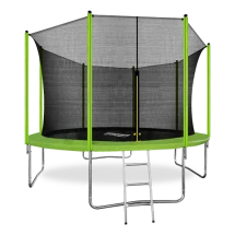 ARLAND Батут 12FT с внутренней страховочной сеткой и лестницей (Light green)