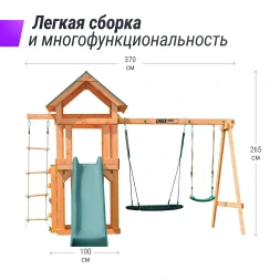 Детский игровой комплекс UNIX Kids (6 in 1) Dark Green, фото 2