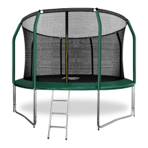 ARLAND Батут премиум 12FT с внутренней страховочной сеткой и лестницей (Dark green)