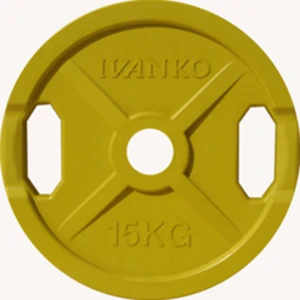 Диск JOHNS цветной 2-х хватовый обрезиненный d51мм, 15кг, фото 1