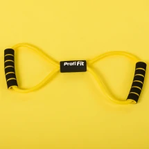 Эспандер трубчатый PROFI-FIT, восьмерка, желтый, сопротивление слабое 3,5 кг