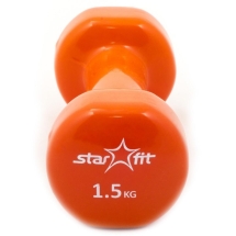 Гантель виниловая DB-101 1,5 кг, оранжевая