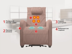 Кресло-реклайнер электрический с подъемом и массажем FUJIMO LIFT CHAIR Терра, фото 8