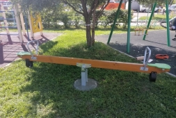 Качели-балансир Аллюр КЧ102.00.1 зеленый для детской уличной площадки, фото 6