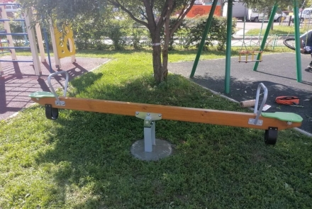 Качели-балансир Аллюр КЧ102.00.1 зеленый для детской уличной площадки, фото 6