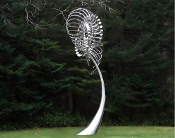 Скульптура из нержавеющей стали Фантазия Стандартный размер, 8-гранное конусовидное основание из нержавеющей стали, фото 1