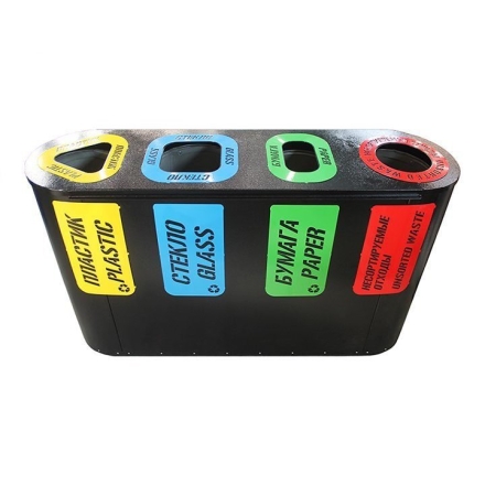 Урна для раздельного сбора мусора Город 4, 4 секции (4х21л), фото 1