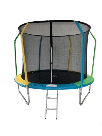 Батут 10FT 3,05м SportElite FLY фиберглас с защитной сеткой внутрь и лестницей FR-60-10FT, фото 1