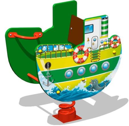 Качалка на пружине Пароходик У1 КЧ066 для детской площадки, фото 1