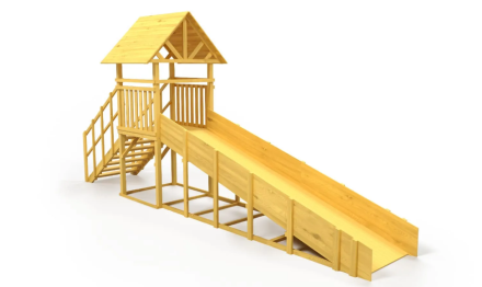 Зимняя горка Савушка Зима Wood 5/1 (ширина ската 1,25м), фото 2