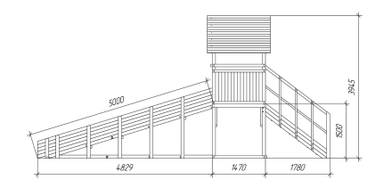 Зимняя горка Савушка Зима Wood 5/1 (ширина ската 1,25м), фото 6