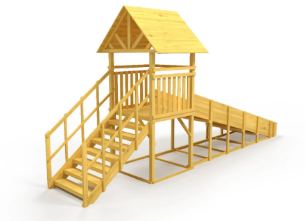 Зимняя горка Савушка Зима Wood 5/1 (ширина ската 1,25м), фото 3