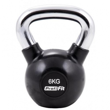 Гиря обрезиненная с хромированной ручкой PROFI-FIT, 6 кг, фото 1