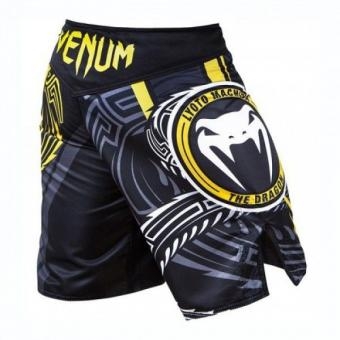 Шорты ММА Venum Lyoto Machida "RYUJIN" Fightshorts - Black/Yellow, фото 2