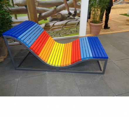 Шезлонг деревянный цветной Лето  6417, фото 1