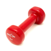 Гантель виниловая DB-101 1 кг, красная