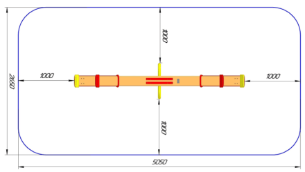 Качели-балансир КБ-01Б4 на четыре места для игровой площадки, фото 3