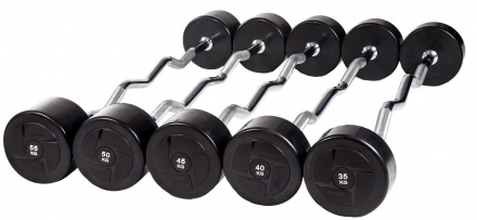 Набор изогнутых штанг PROFI-FIT, 35-55 кг, шаг 5 кг. (компл. 5шт), фото 1