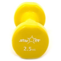 Гантель виниловая DB-101 2,5 кг, желтая