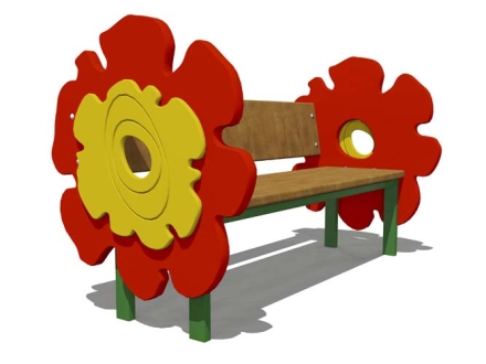 Скамейка детская Цветок 26011 для игровой площадки, фото 1