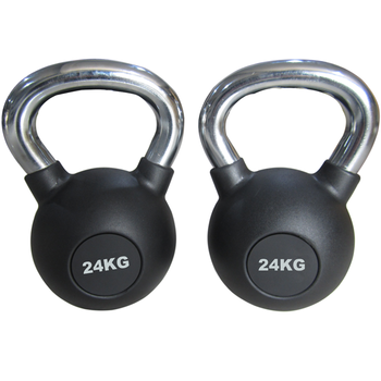 Гиря обрезиненная 24 кг.(с хромированной ручкой) (HK109-24) , фото 1