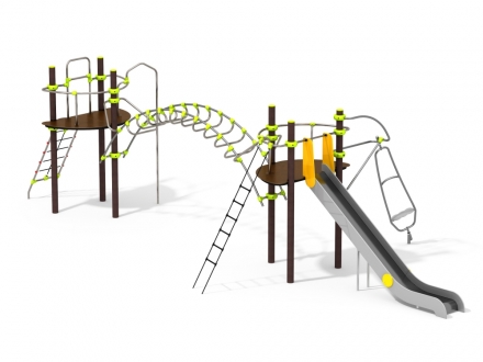 УК 7.203.11 Две башни с горкой и рукоходом цинк, фото 1