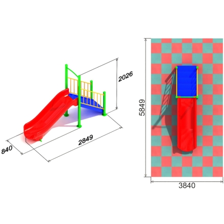 Детская горка 2.1 для игровой площадки, фото 2