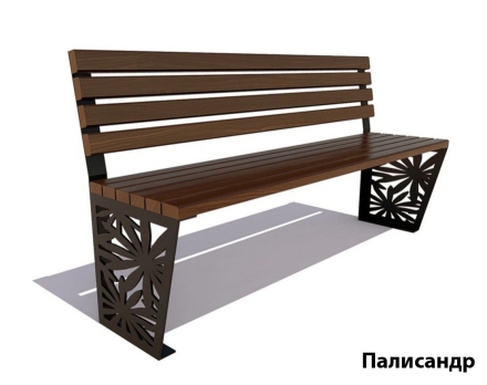 Парковая скамейка Ромашка, Лиственница (без подлокотников) 0,6 м, фото 3