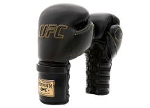 (UFC Премиальные тренировочные перчатки на шнуровке черные - 10 Oz)