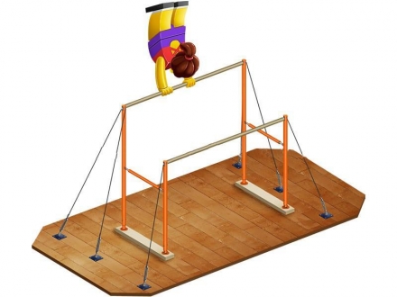 Брусья гимнастические разновысокие (женские) массовые &quot;Гимнаст&quot; со стеклопластиковыми жердями, комп., фото 1