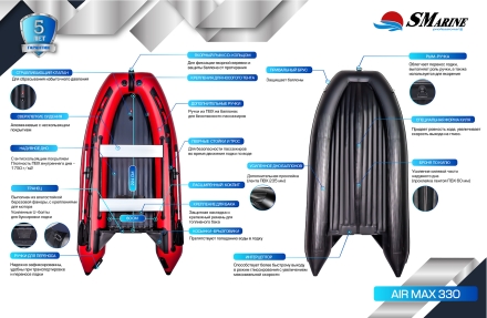 Лодка ПВХ SMarine AIR MAX 330 НДНД под мотор, фото 10