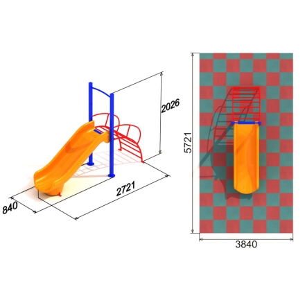 Детская горка 1.1 для игровой площадки, фото 2