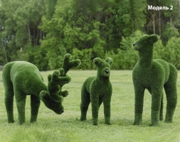 Топиари композиция олени, семья Гаричевич - 3 шт (модель 2) - газон Deluxe, фото 1